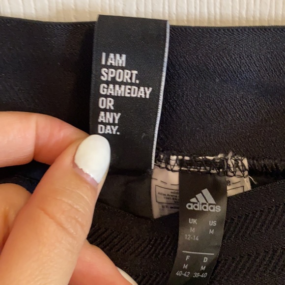 ADIDAS BLACK AND WHITE LEGGINGS - Picture 5 of 6